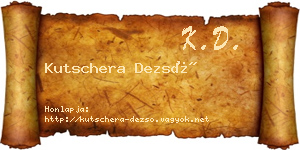 Kutschera Dezső névjegykártya